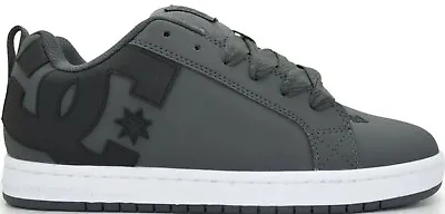 DC Court Graffik 300529 Mens Gray Black Leather Skate Sneakers Shoes --Clearance • $39.99