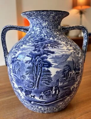 Antique C1920 James Kent “Ye Olde Foley Ware” Blue & White Urn Vase 18.5cm VGC • £34.99