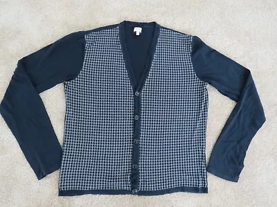 Mens Sweater Armani Collection Cardigan Checks Black Gray Two Tone M • $46.12