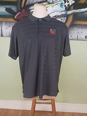 Miami Hurricanes NCAA Adult XXL Dry Fit Stitched Polo Golf Shirt • $11.99