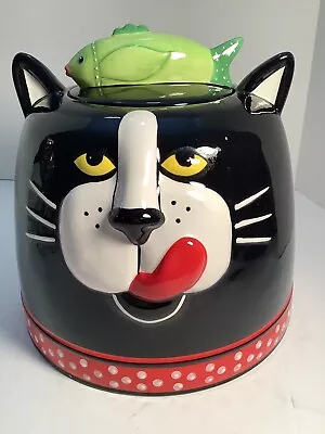 VTG Black Cat Cookie Treat Jar Pet Food Supplies Collectible Decor Pre Owned • $39.99