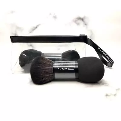 MAC Studio Collection Duo Brush Makeup Face Buffer Brush & Sponge With MAC Pouch • $65