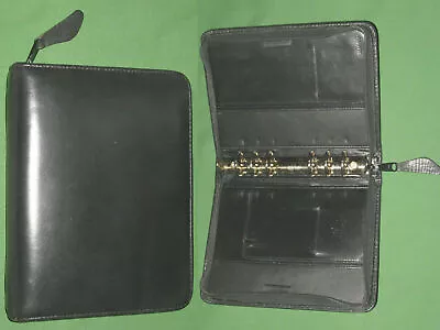 COMPACT ~ 1.0  ~ Black LEATHER Franklin Covey Quest BINDER Organizer 2082 • $39.99