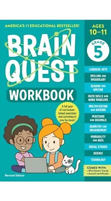 Brain Quest Workbook 5th Grade Revised Edition ~ Brand New ~ Homeschool  • $12.25