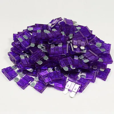 3 Amp 3A Purple Blade Fuses Standard Fuse Amps A Car Van Auto Marine ATO • £3.49