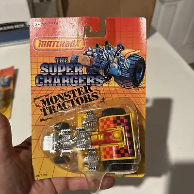 Vintage 1990 Matchbox Super Chargers Monster Pulling Tractor NIP • $25