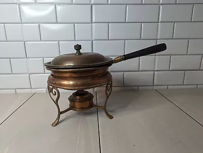 VTG 1800's Antique S.Sternau & Co. Copper Brass Chaffing Dish W/Burner SS & CO  • $19.50