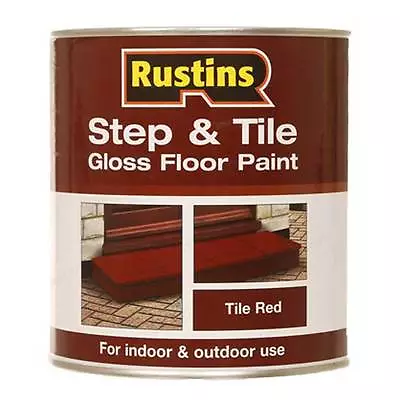 Rustins Quick Dry Step And Tile Paint Gloss Red 1 Litre Hard And Durable Finish • £17.75