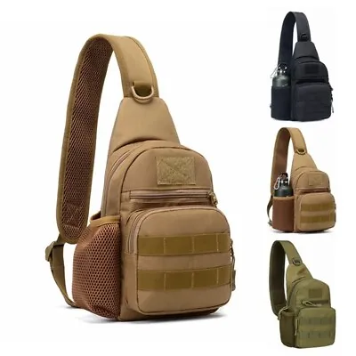 Men Backpack Tactical Sling Bag Chest Shoulder Fanny Pack Cross Body Molle Pouch • $9.49