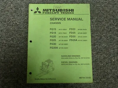 Mitsubishi FG15 FG18 FG20 Forklift Lift Truck Chassis Shop Service Repair Manual • $122