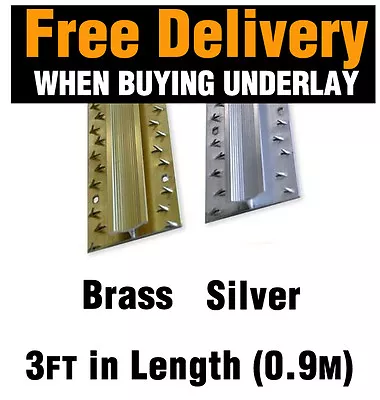 Dual Edge Carpet Metal Door Bar Trim - Brass/Silver  • £4.99