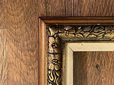 Vintage Floral Flower Gesso Gold Ornate Wood Picture Art Mirror Photo Frame • $100