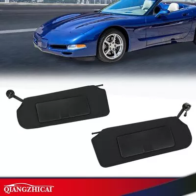 1Pair Sun Visor Vanity Mirror C5 Sunvisors Black Fit For 1997-2004 Corvette USA • $51.03
