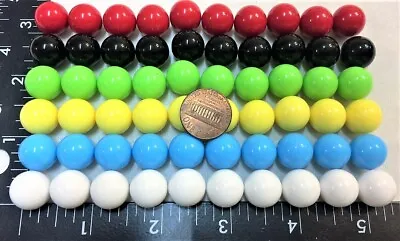 60 Opaque Solid Plastic 14mm Marbles Chinese Checkers Other Board Games Free Sh • $9.95