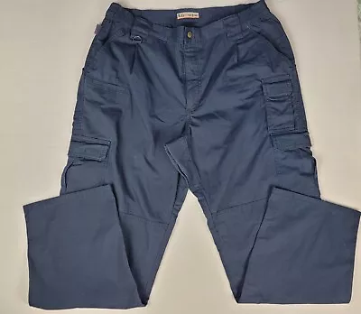 5.11 Tactical Cargo Pants Navy Blue Expandable Waist Workwear EMS Men's 40x32 • $24.99