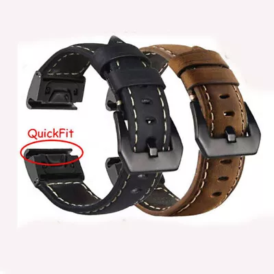 22mm Quick Fit Leather Watch Band Strap For Garmin Quatix 5 6 7 Fenix 5 6 7 • $24.99