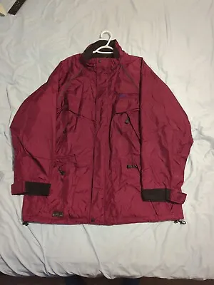 Vintage Eddie Bauer EBTEK Jacket Mens XL GoreTex Waterproof Maroon Jacket Parka • $35