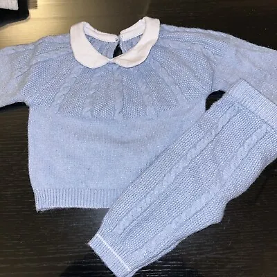 Matalan Knitted Style Set ~ Soft Blue ~  Age O-3 Months • £3.85