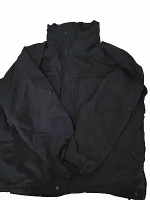 5.11 Tactical Full Zip Jacket 48001 Parka Black Shell Packable Hood Mens XL • $54.99