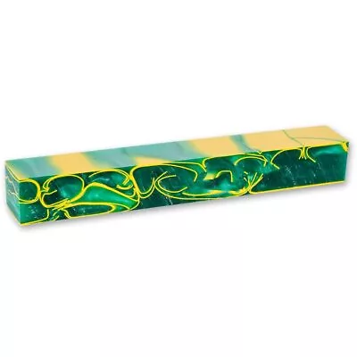 Shockwave Acrylic Pen Blank - Green With Yellow • £5.98