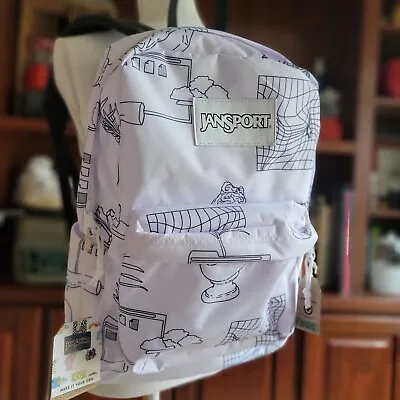 JanSport Superbreak Color Me Vaporwave Backpack Special Edition Black White NWT • £72.33