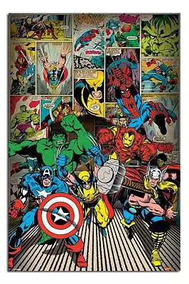 Marvel Comics Here Come The Heroes MAXI Poster New - Laminated Available • £9