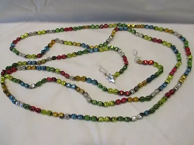 Vintage Mercury Mixed Color Glass Square Bead Ornament Christmas Tree Garland • $20.50