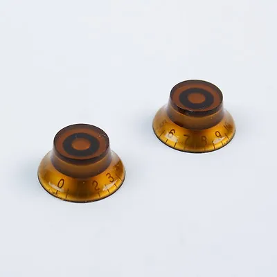 Set Of 2 Top Hat Bell Style Guitar Speed Knobs Amber/dark • $6.50