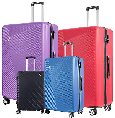 XL Large Suitcase 4 Wheel MEDIUM Lightweight ABS Hard Shell Luggage Cabin Case • £49.99