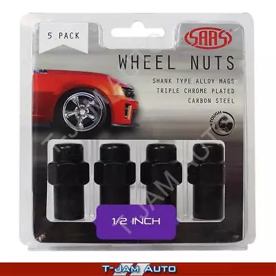 SAAS Wheel Nuts Mag 1/2 Blk 43mm 1x5PK For Ford Explorer 1996+ • $22.95