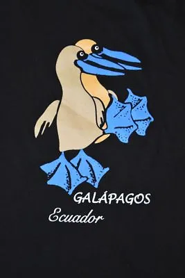 NWOT Galapagos Ecuador Blue Footed Booby Bird T Shirt Dancing Hand Printed L • $30