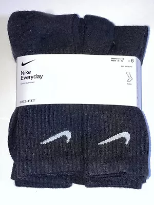 Nike Everyday Cushion Crew Men's Socks - Black/White Size L Pack Of 6 • $15