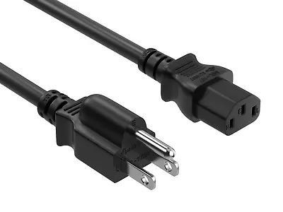 6 Ft 18 AWG 10 Amp Power Cord C13 To 5-15P For Computer Monitor TV • $7.99