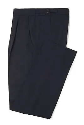 £9.95 • Buy Navy Herringbone Trousers 100% Virgin Wool, Masterhand - Ex Hirewear - VGC