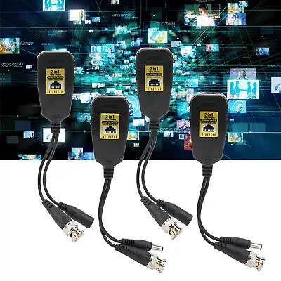 4x Video Transmitter AntiThunder Power Balun RJ45 2in1 HDCVI/TVI/AHD/CVBS 2~8MP • $13.23