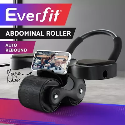 Everfit Ab Roller Automatic Rebound Abdominal Exercise Wheel Home Gym Workout • $29.95