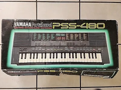 Yamaha PSS-480 PortaSound  With Box And Power Supply Open Box Tested Working. • $179.99