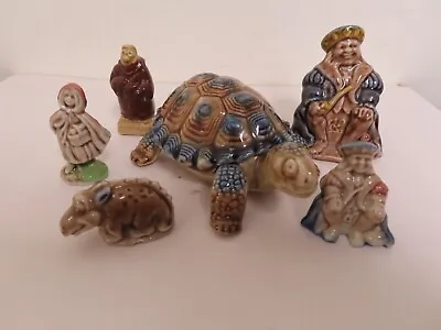 6 Vintage Wade Whimsies King Cole Tortoise Abbot Red Riding Hood Flintstone Dino • £14.95