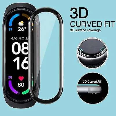 2 Pack Xiaomi Mi Band 6 3D Protective Film Cover Soft Curved Edge Protector • £2.45