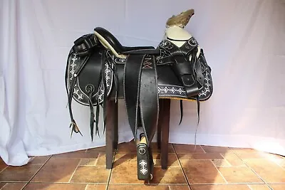 15  Black Mexican Charro Saddle - Montura Charra Para Caballo • $829