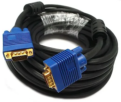 15 PIN HD15 Blue SVGA SUPER VGA Monitor M/M Male Male Cable CORD FOR PC TV NEW • $7.02