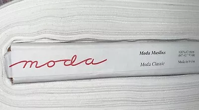 MODA WHITE MUSLIN 100% Cotton Fabric By The Yard WARM WHITE 9946 11 • $3.95