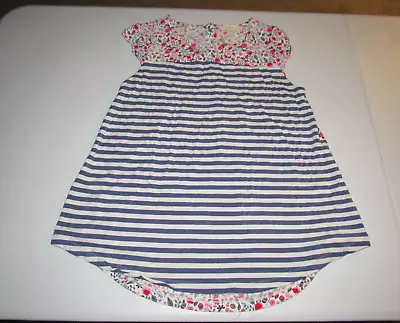 Matilda Jane Girl's Stripe Multicolor Floral Short Sleeve Tunic Shirt Size M • $4.99