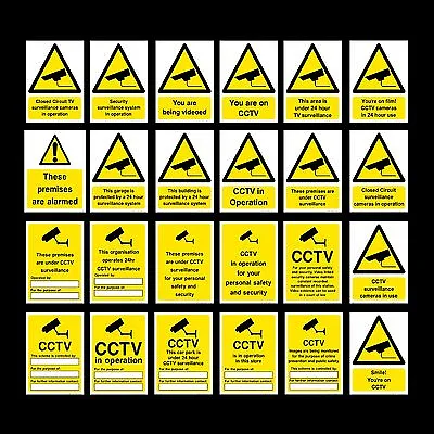 CCTV / 24hr / Surveillance / Camera / Security / Videoed - Plastic Sign Sticker • £12.99