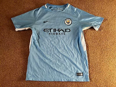 Manchester City Jersey Home Football Shirt 2017 - 2018 Nike Youth Size XL • $11