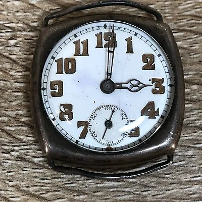 Antique Fulton Men's Mechanical Wristwatch Sterling Silver W Wire Lugsfor Parts • $62