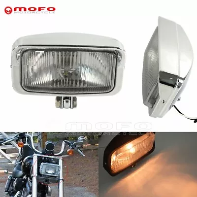 Vintage Square Headlight For Harley Chopper Bobber Custom Cafe Racer Motorcycle • $52.72