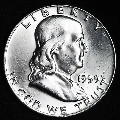 Gem Bu Uncirculated Unc Ms 1959 Silver  franklin Half Dollar brilliant Luster • $29.99