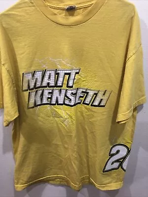 Vintage NASCAR Matt Kenseth Dollar General Racing Men's XL Yellow Shirt • $14.99