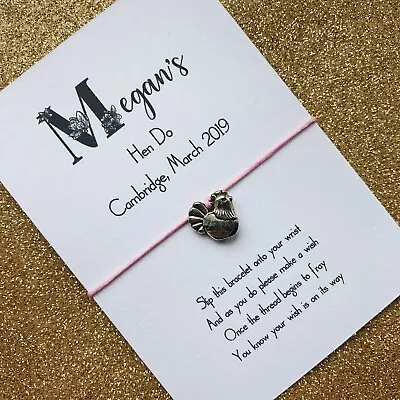 £1.50 • Buy Personalised Classy Hen Do Party Bag Filler Favour Wish Bracelet Hen Charm